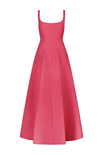 ethical rose midi dress Textured Satin Seam Detail Scoop Neck Berry / 00 / PF259370 107 cm (42.1) PERFECT rare living dead souls Size:T10 style:Dress