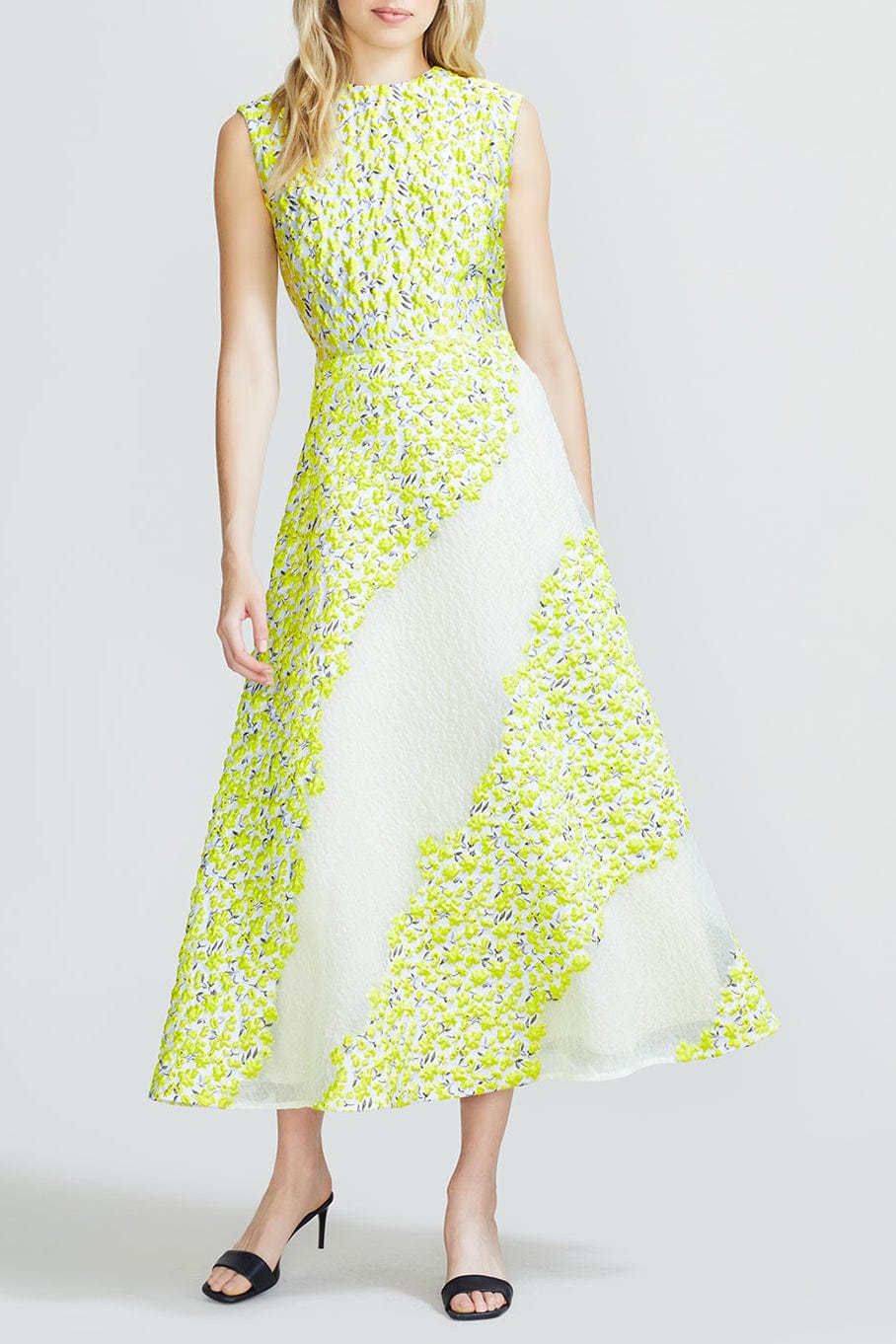 LELA ROSE-Floral Full Skirt Dress-