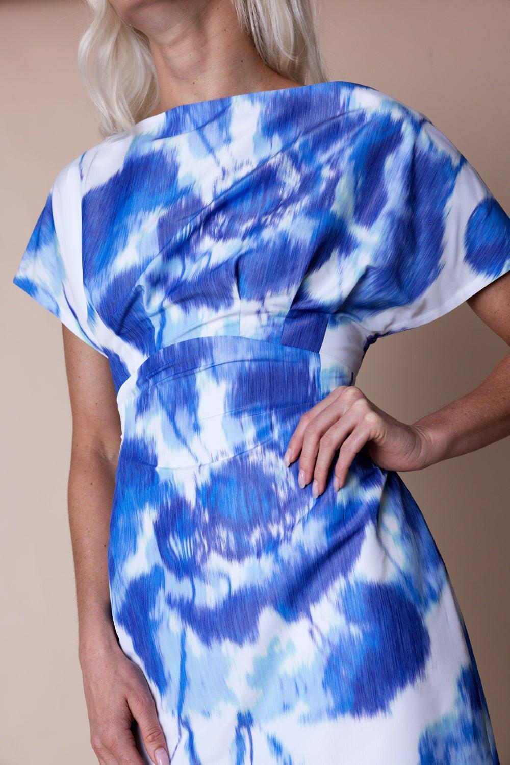 LELA ROSE-Floral Boat Neck Gown-