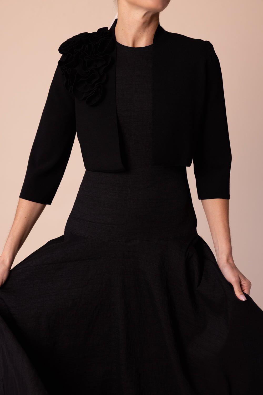 LELA ROSE-Ruffle Bolero - Black-