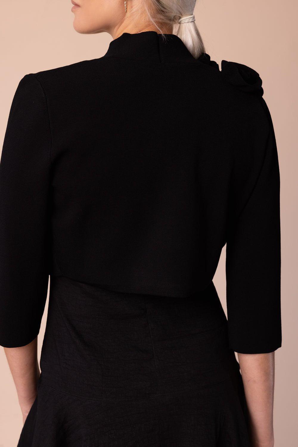 LELA ROSE-Ruffle Bolero - Black-