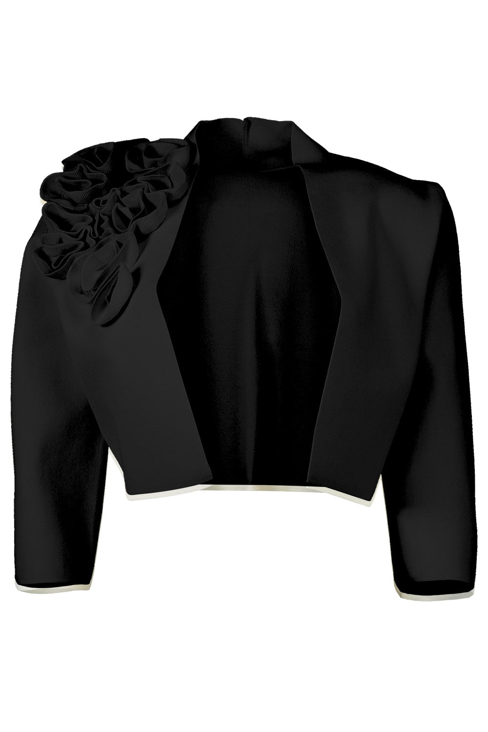 LELA ROSE-Ruffle Bolero - Black-