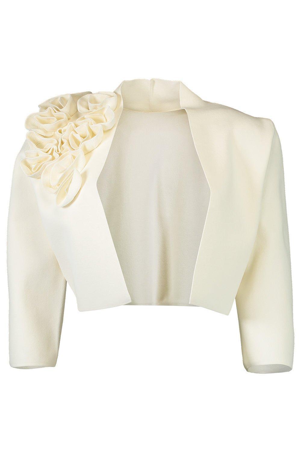 LELA ROSE-Ruffle Bolero - Ivory-