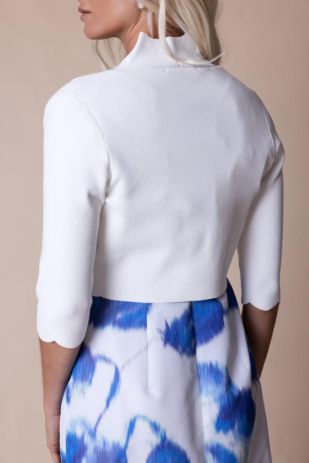 Scallop Knit Bolero - White | LELA ROSE – Marissa Collections