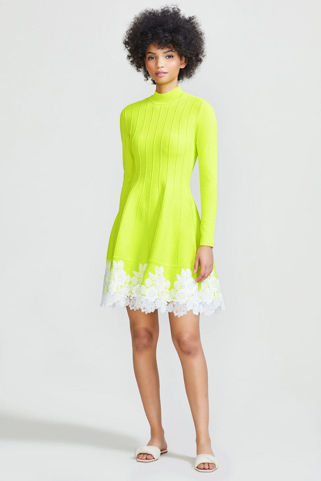 LELA ROSE-Citrine Flare Hem Dress-