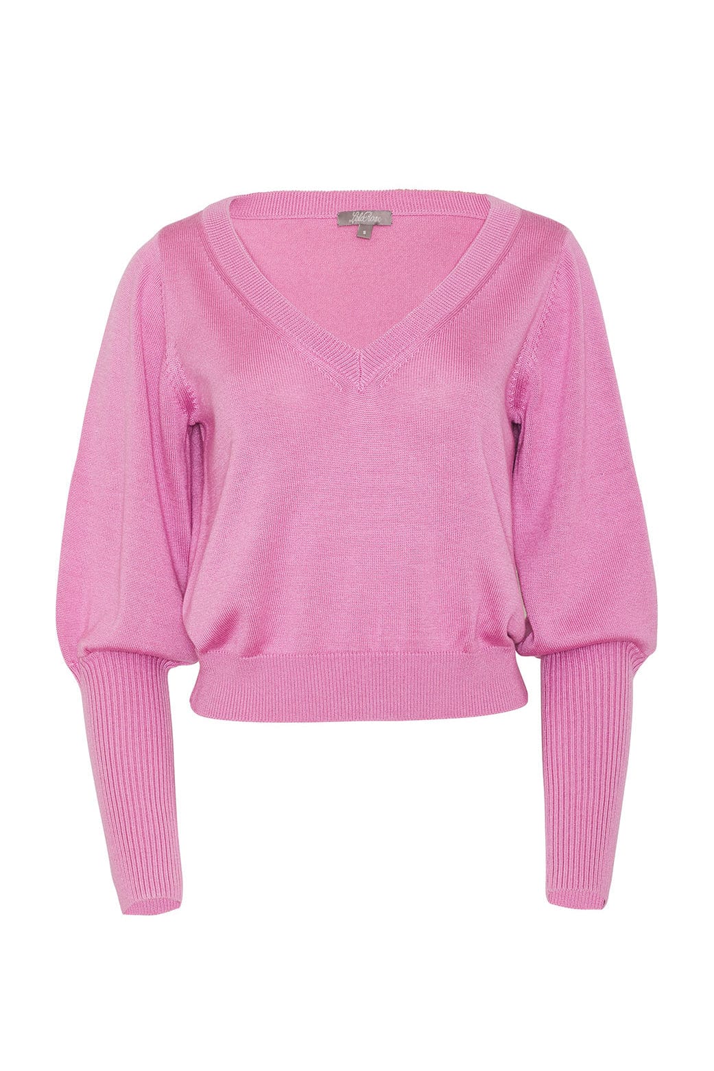 LELA ROSE-Orchid V-Neck Sweater-