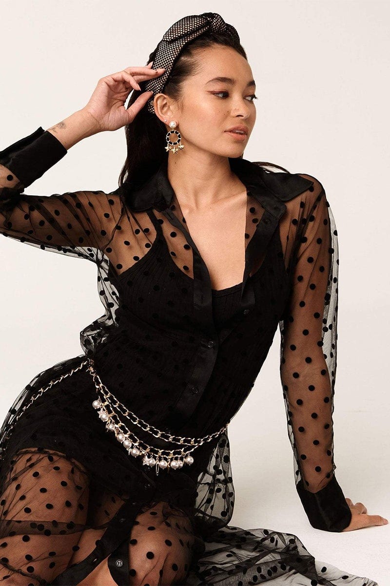 LELE SADOUGHI DESIGNS-Punk Charm Chain Belt-JET