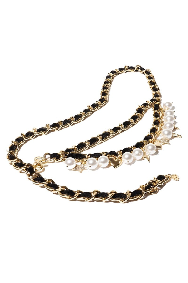 LELE SADOUGHI DESIGNS-Punk Charm Chain Belt-JET