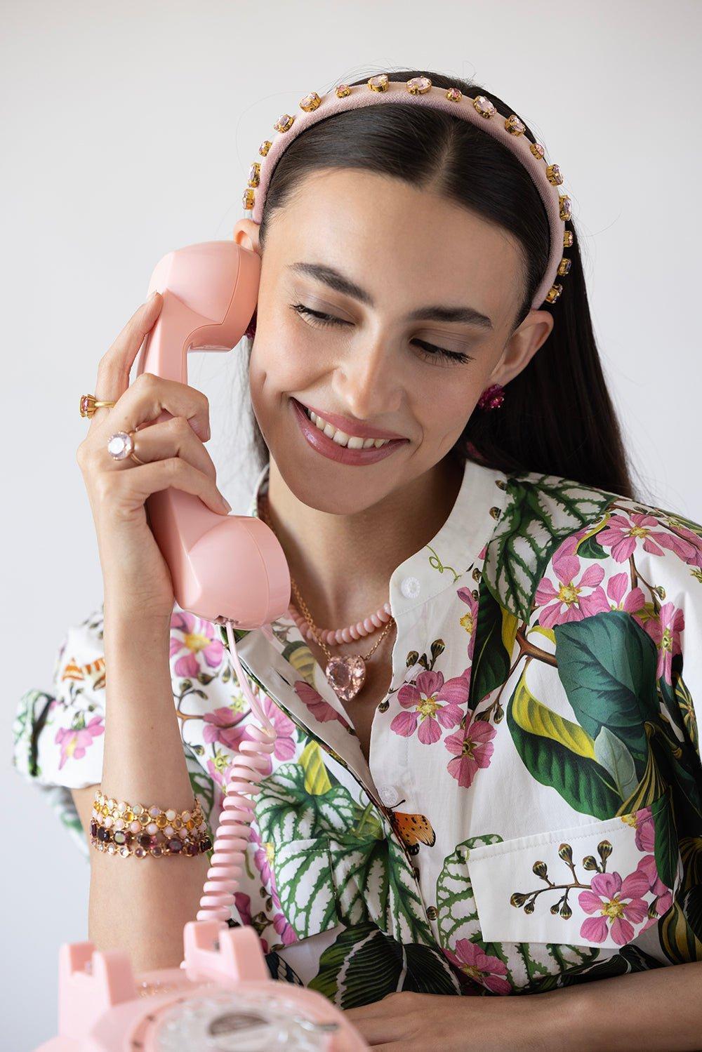LELE SADOUGHI DESIGNS-Heart Mixed Crystal Velvet Knotted Headband-ALEXANDRITE