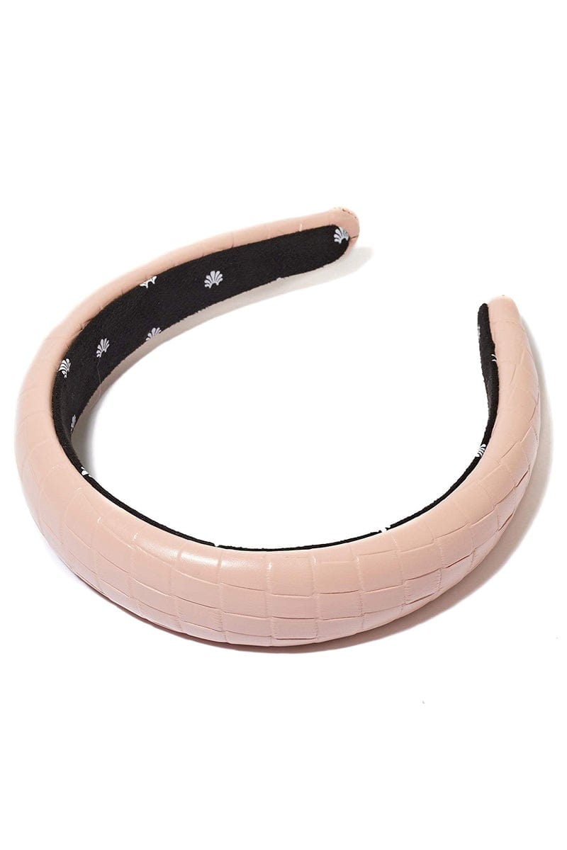LELE SADOUGHI DESIGNS-Faux Leather Woven Alice Headband-BLUSH