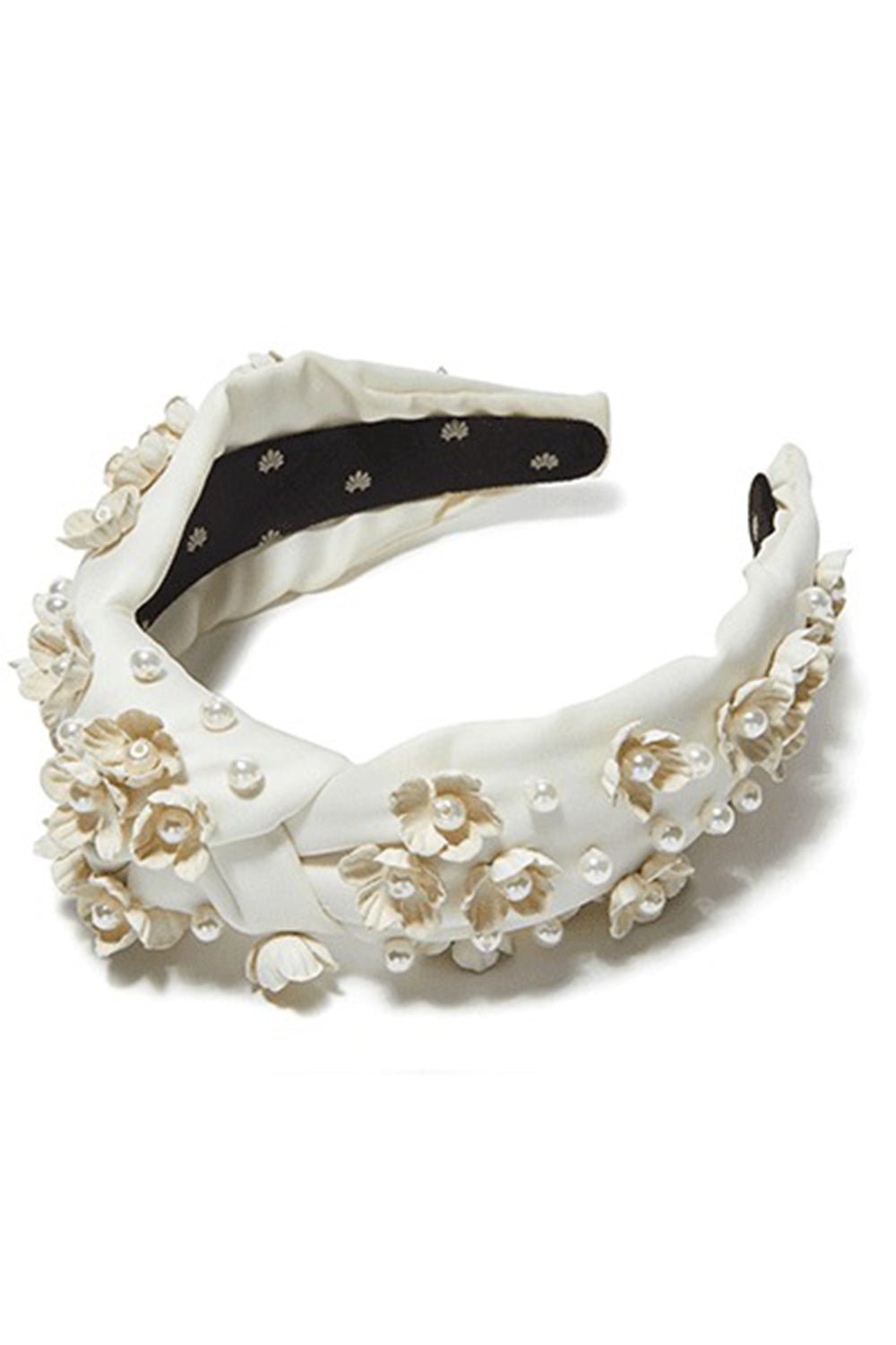 LELE SADOUGHI DESIGNS-Daisy Embellished Knot Headband-IVORY
