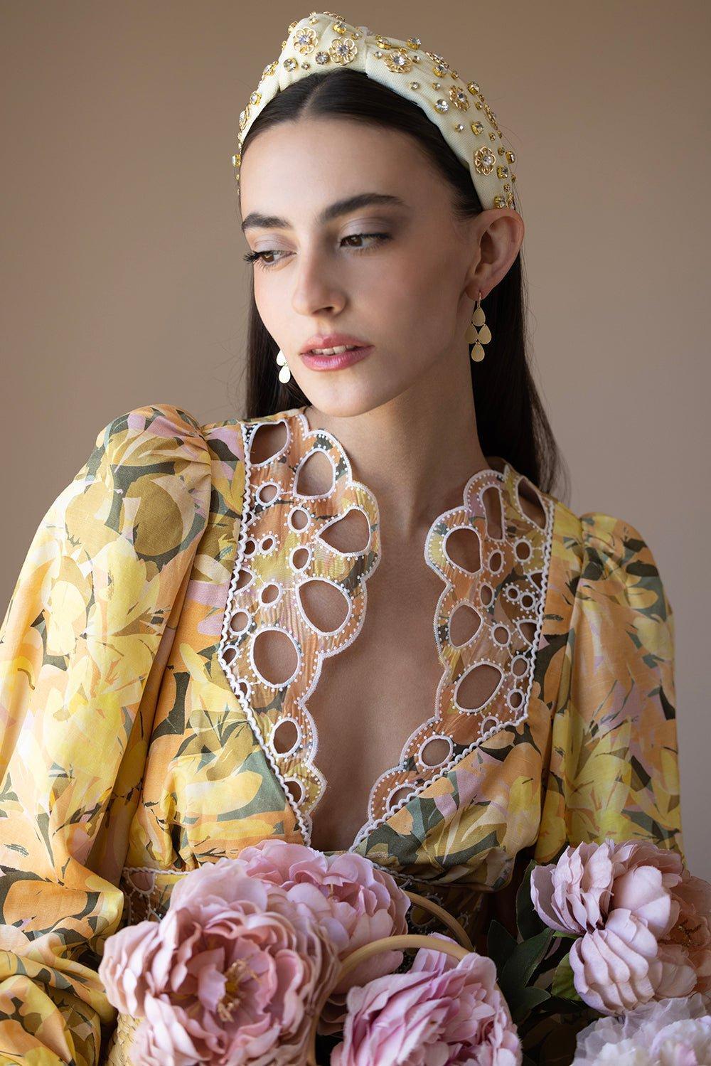 LELE SADOUGHI DESIGNS-Marigold Crystal Knotted Headband-IVORY