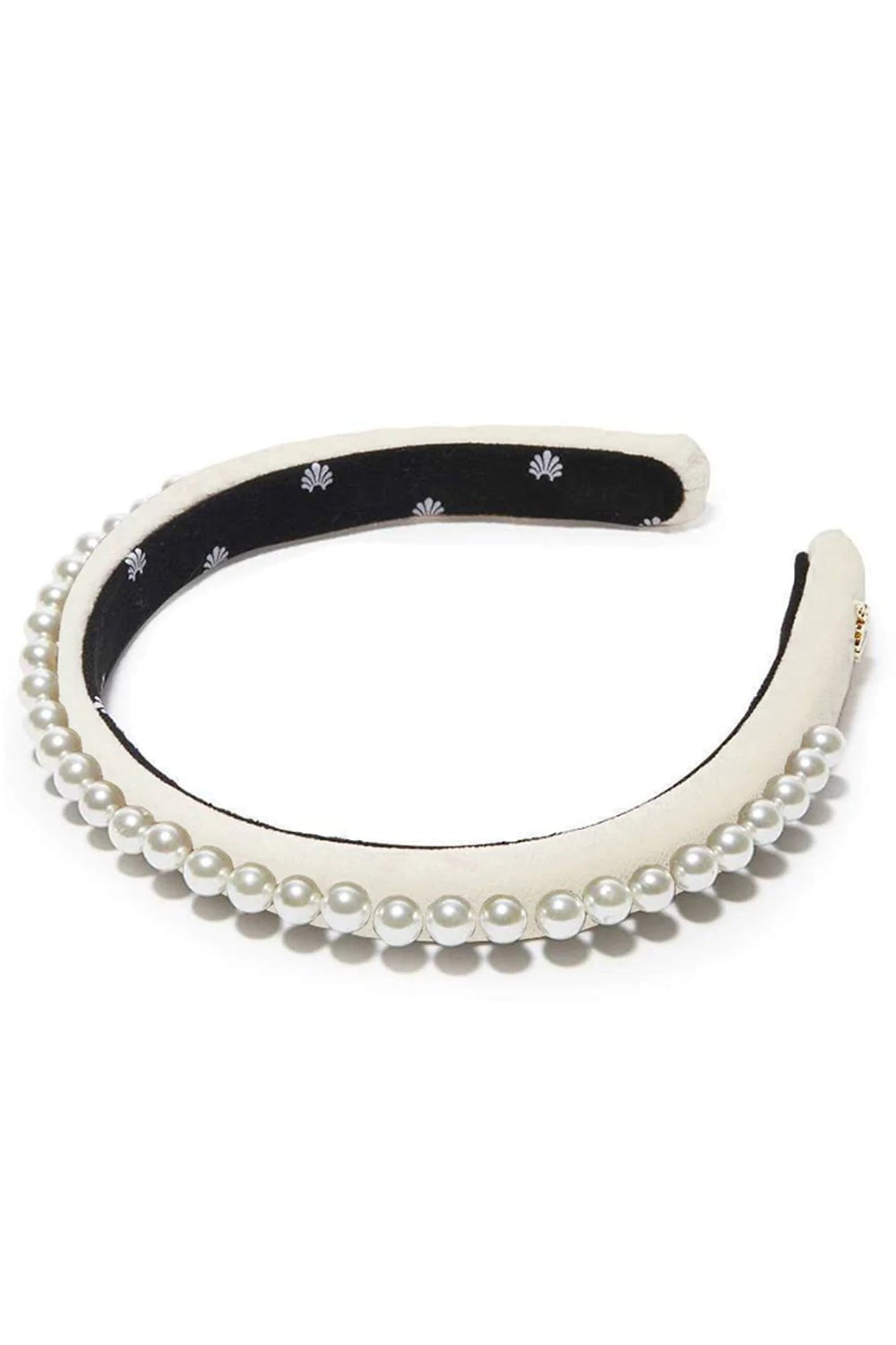LELE SADOUGHI DESIGNS-Pearl Embellished Velvet Gigi Headband-IVORY