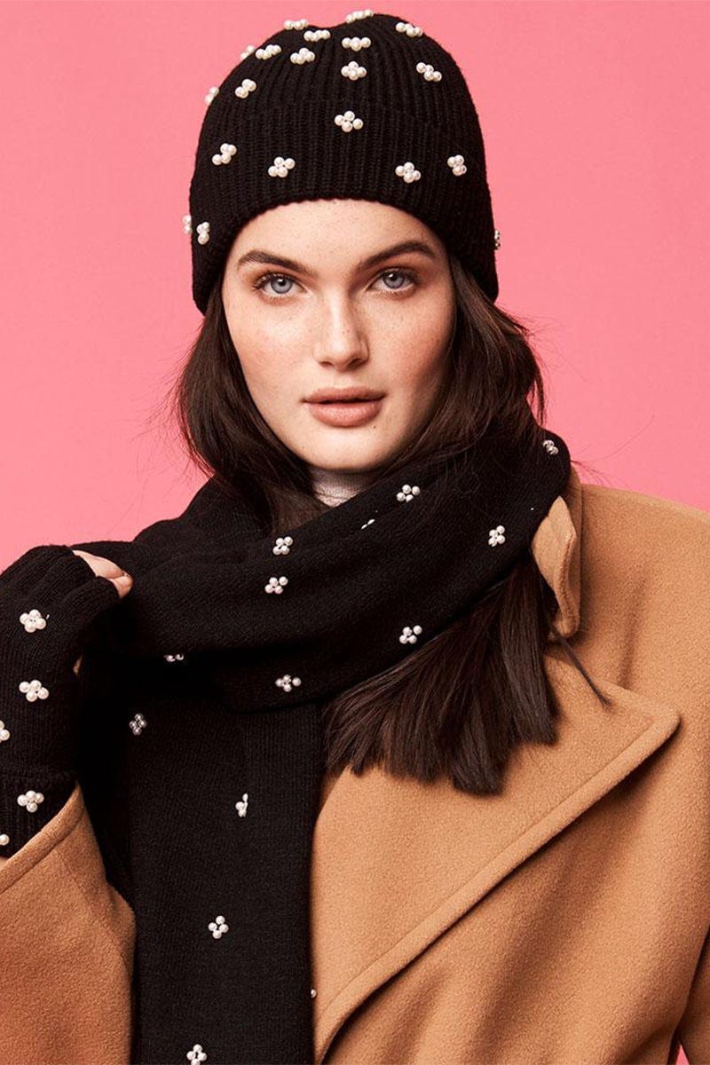 LELE SADOUGHI DESIGNS-Pearl Cluster Beanie - Jet-JET