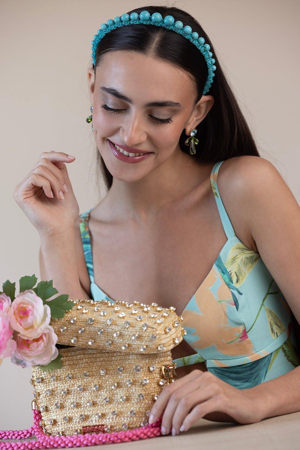 LELE SADOUGHI DESIGNS-Graduated Stone Bead Headband - Pacific Sky-PACFCSKY