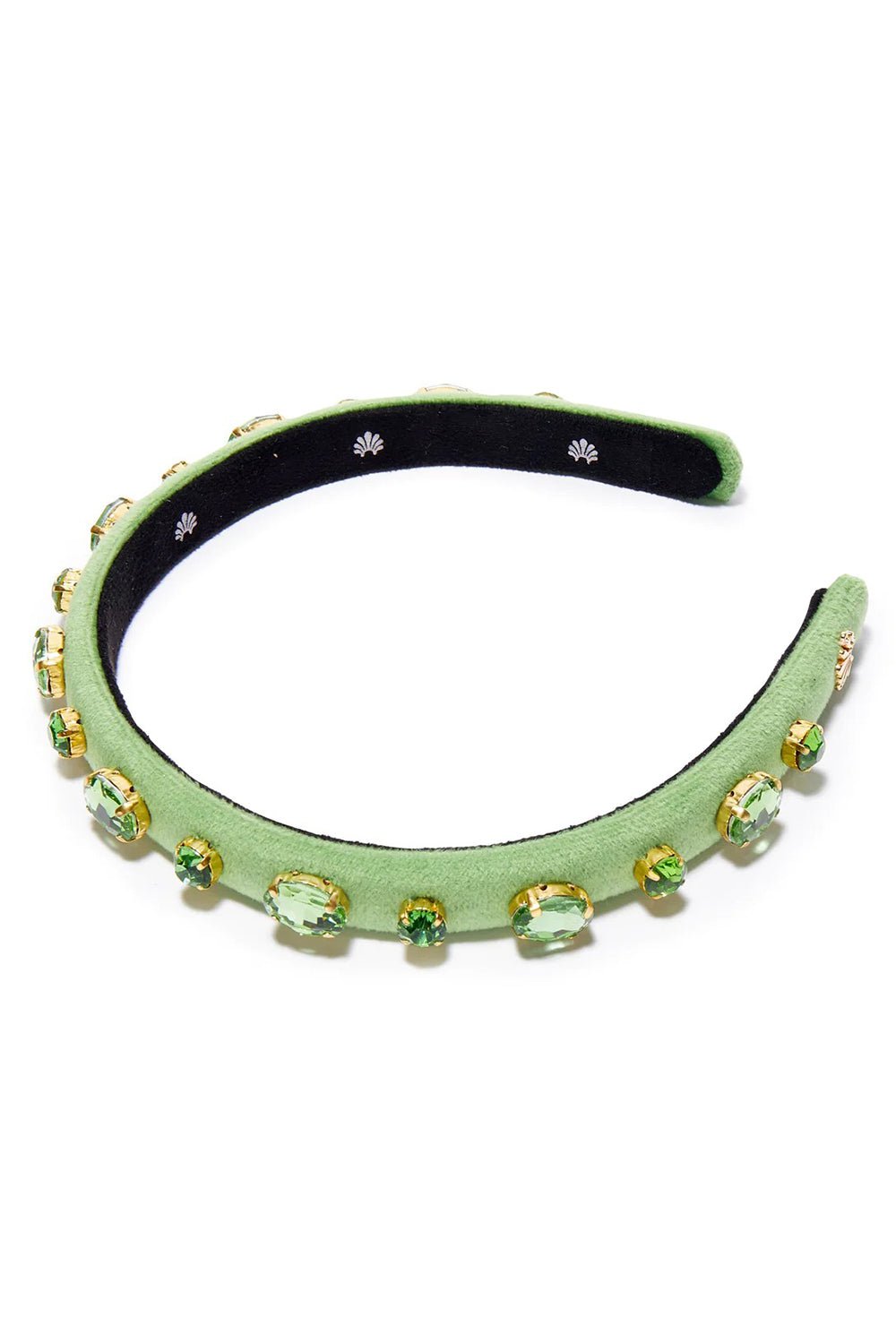 LELE SADOUGHI DESIGNS-Oval Crystal Velvet Gigi Headband-PERIDOT