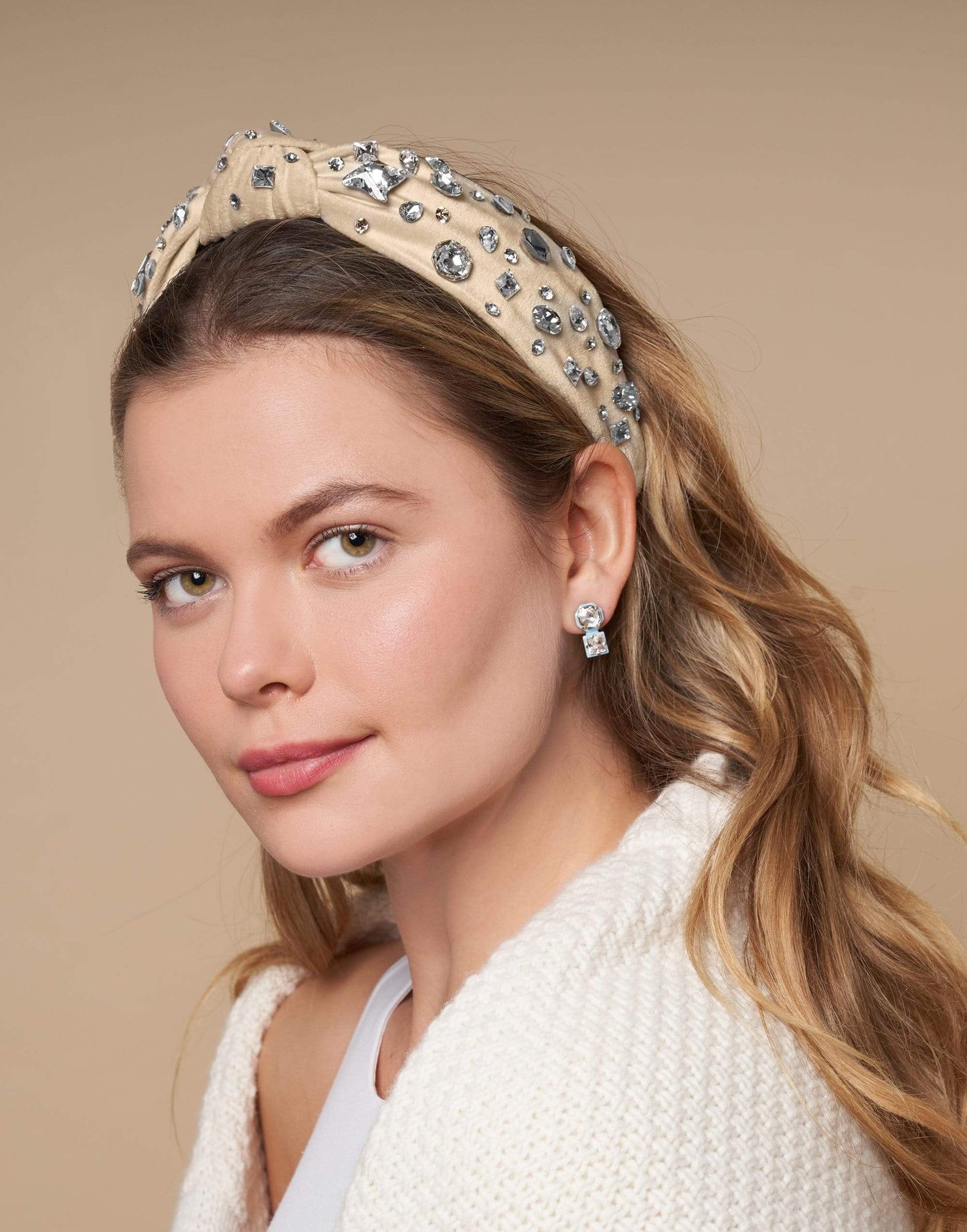 LELE SADOUGHI DESIGNS-Swarovski Double Crystal Stud Earrings-BLUE