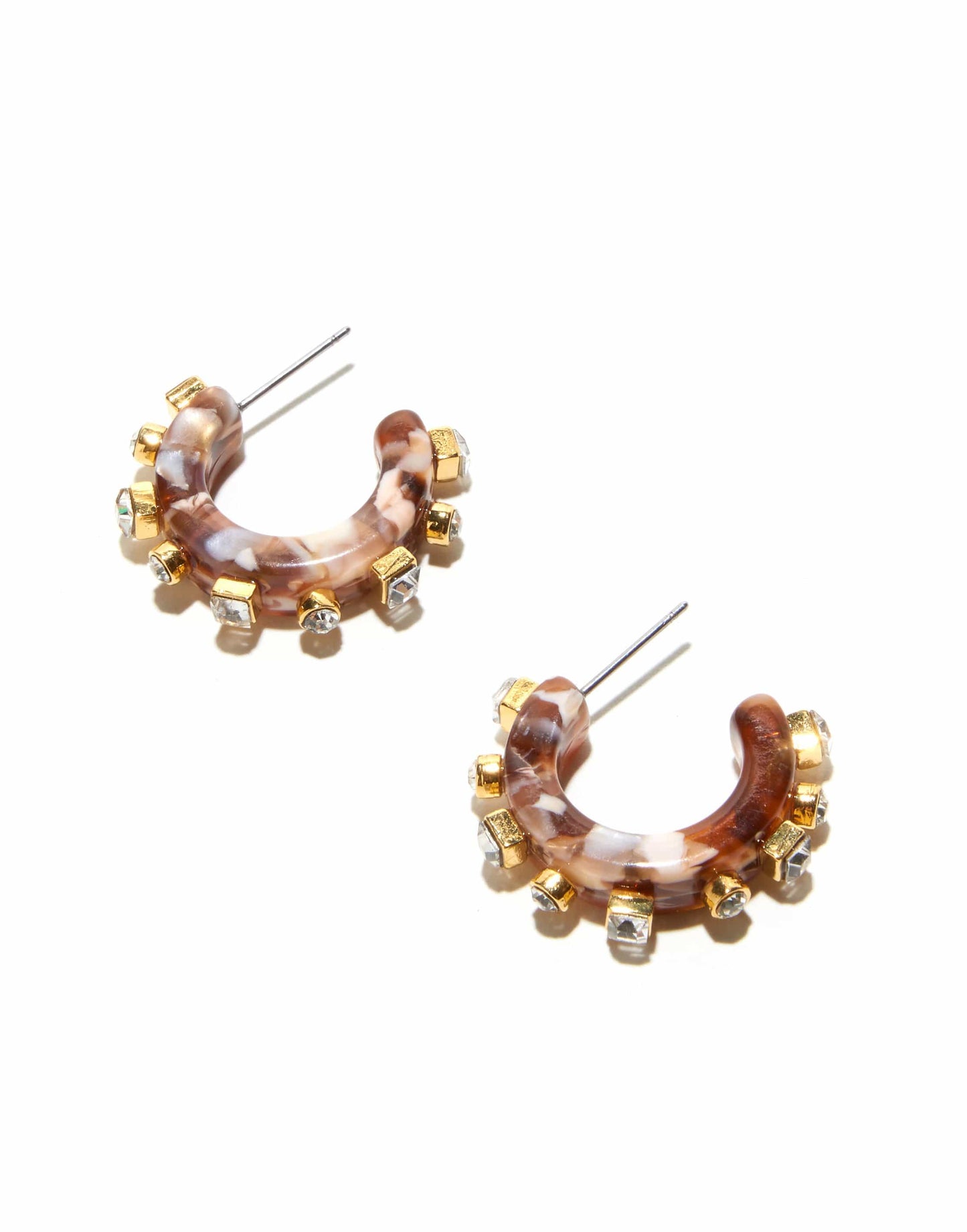 LELE SADOUGHI DESIGNS-Camel Swirl Crystal Block Huggies-CAMEL
