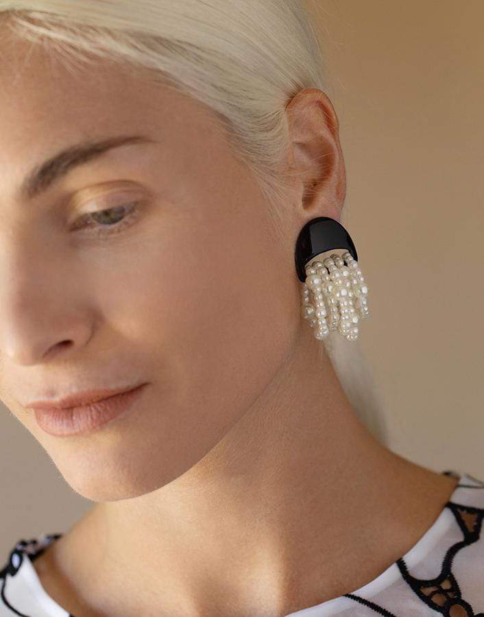 LELE SADOUGHI DESIGNS-Jelly Fish Peal Earrings-JET