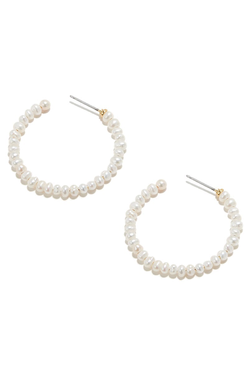 LELE SADOUGHI DESIGNS-Freshwater Pearl Medium Hoop-PEARL