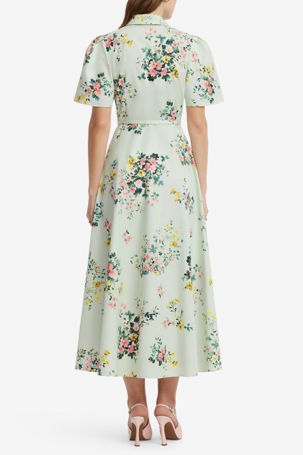 Bianca Short Sleeve Midi Dress-FLORAL-2-CLOTHINGDRESSCASUAL-LEO LIN