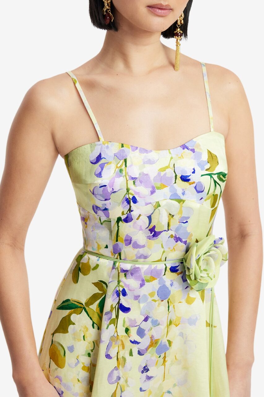 mariela linen dress Womens/Dresses ruched back Long Mother Of The Color:Ivory Light Yellow