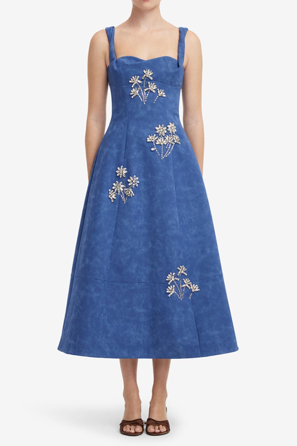 Beatrice Midi Dress - Azure-BLUE-2-CLOTHINGDRESSCOCKTAIL-LEO LIN
