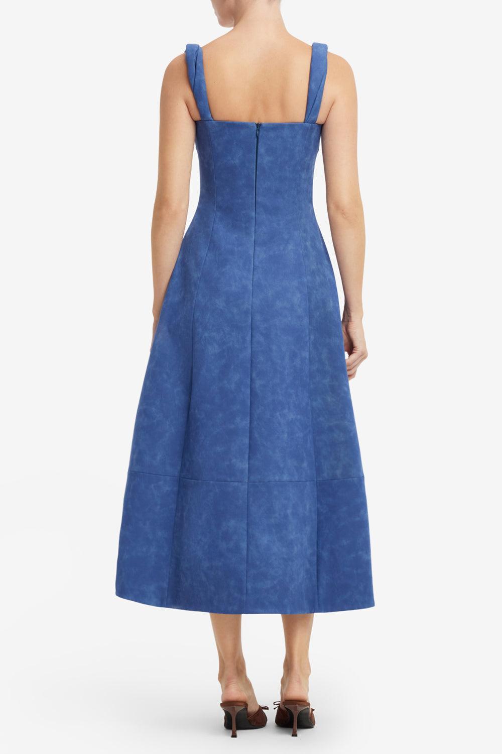 Beatrice Midi Dress - Azure-BLUE-2-CLOTHINGDRESSCOCKTAIL-LEO LIN