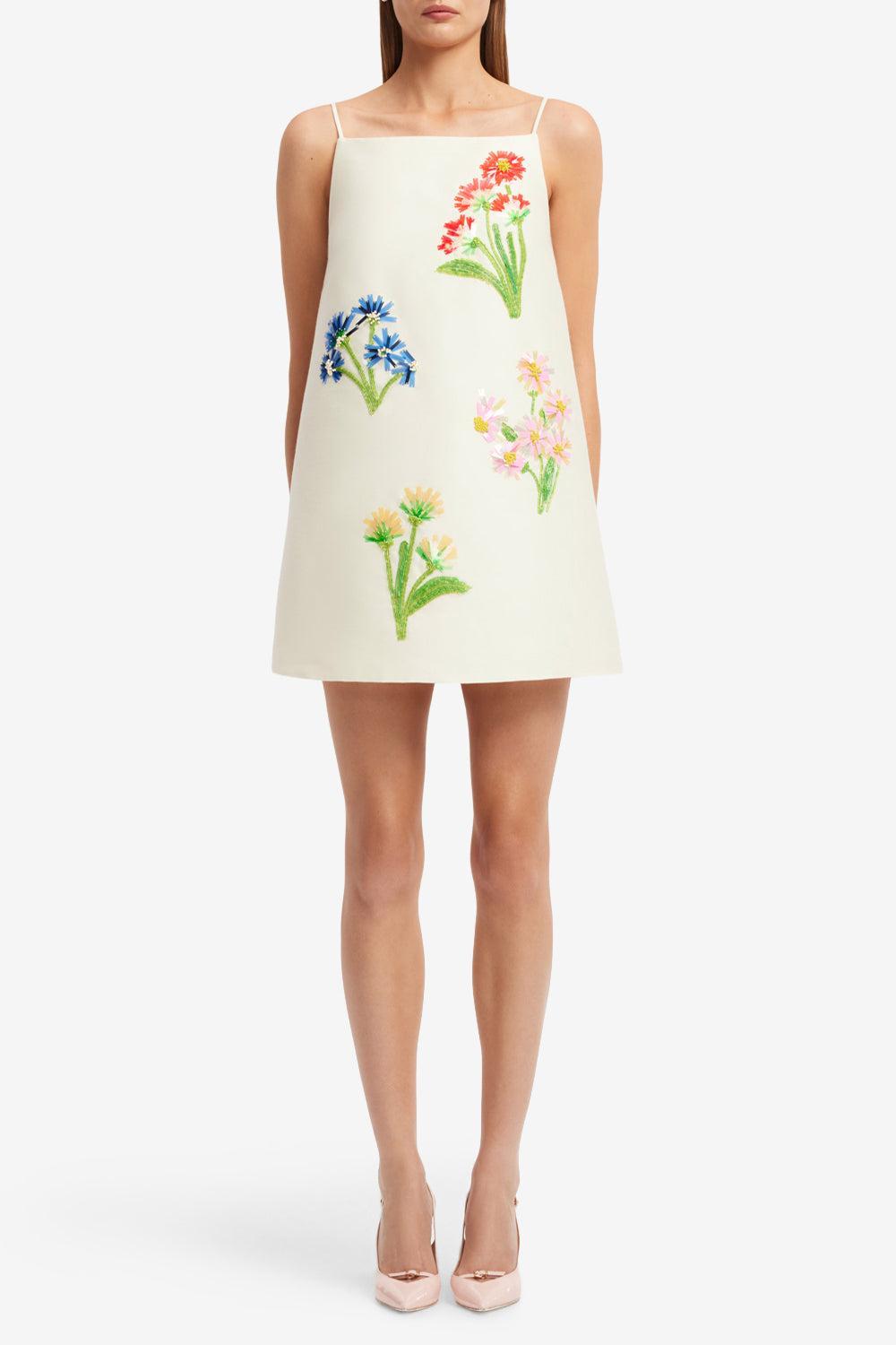 Leia Mini Dress - Wildflower-CREAM-2-CLOTHINGDRESSCOCKTAIL-LEO LIN