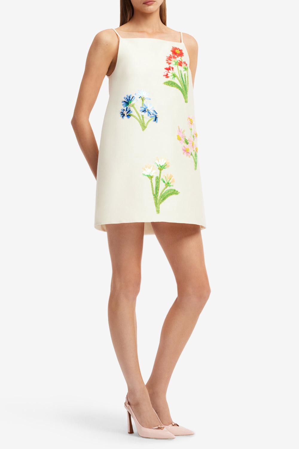 Leia Mini Dress - Wildflower-CREAM-2-CLOTHINGDRESSCOCKTAIL-LEO LIN