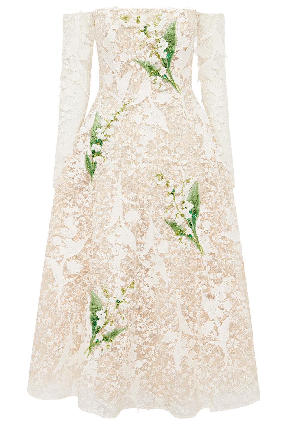 Ana Midi Dress-CREAM-4-CLOTHINGDRESSCOCKTAIL-LEO LIN