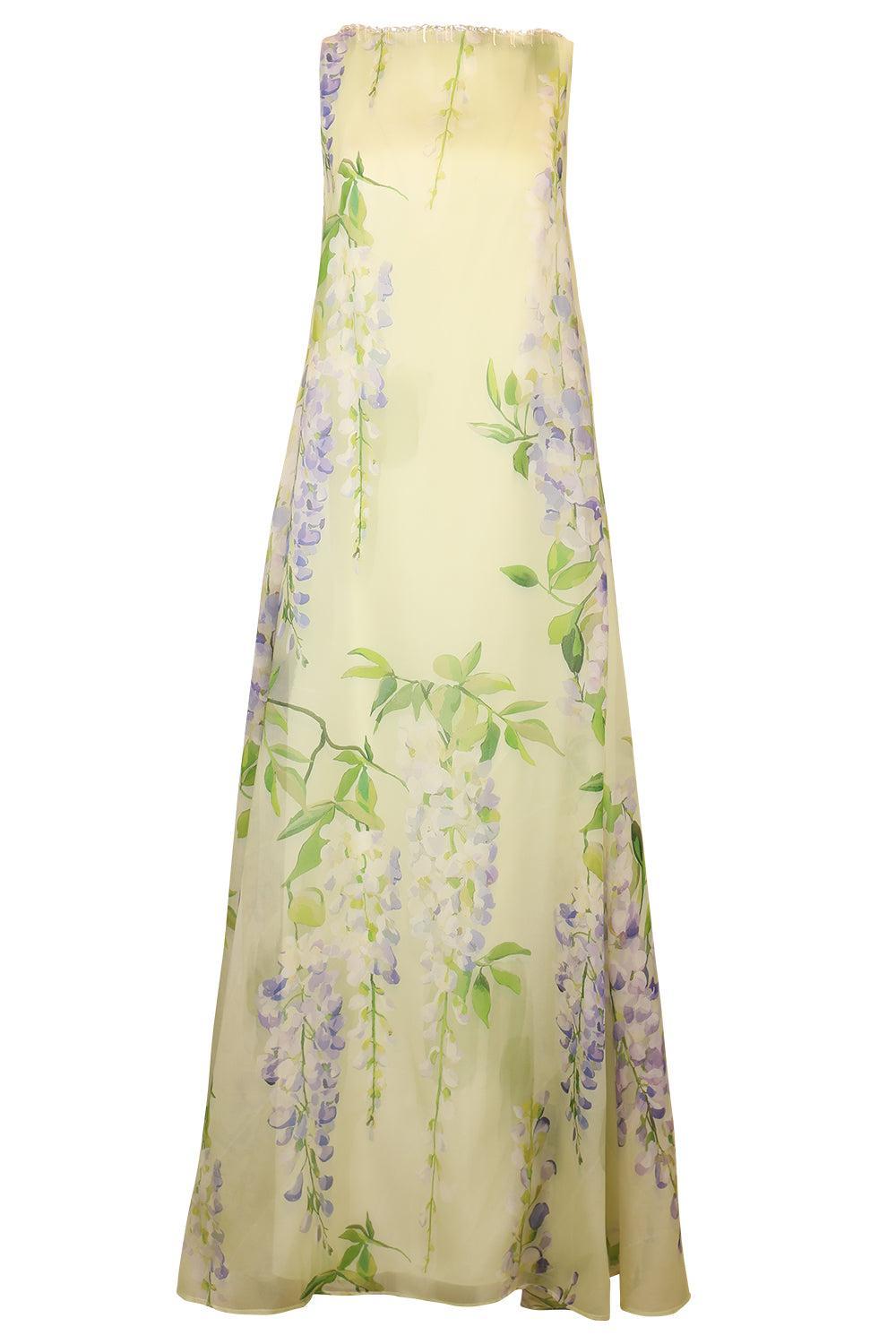 Yumei Embellished Open Back Gown-FLORAL-4-CLOTHINGDRESSGOWN-LEO LIN