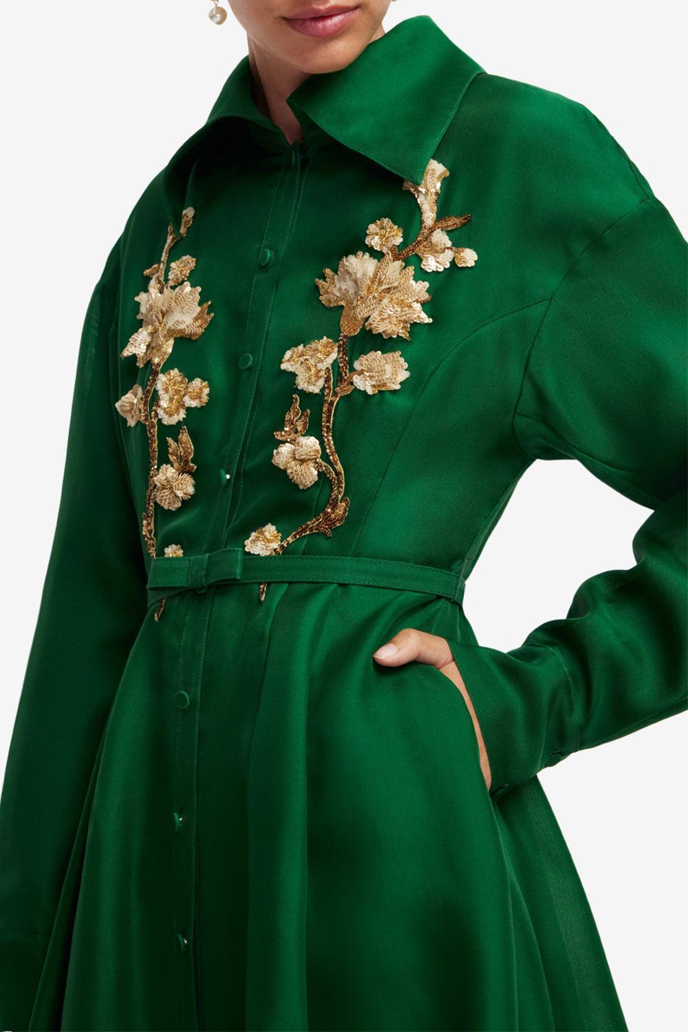 Josephine Gown - Forest-GREEN-2-CLOTHINGDRESSGOWN-LEO LIN