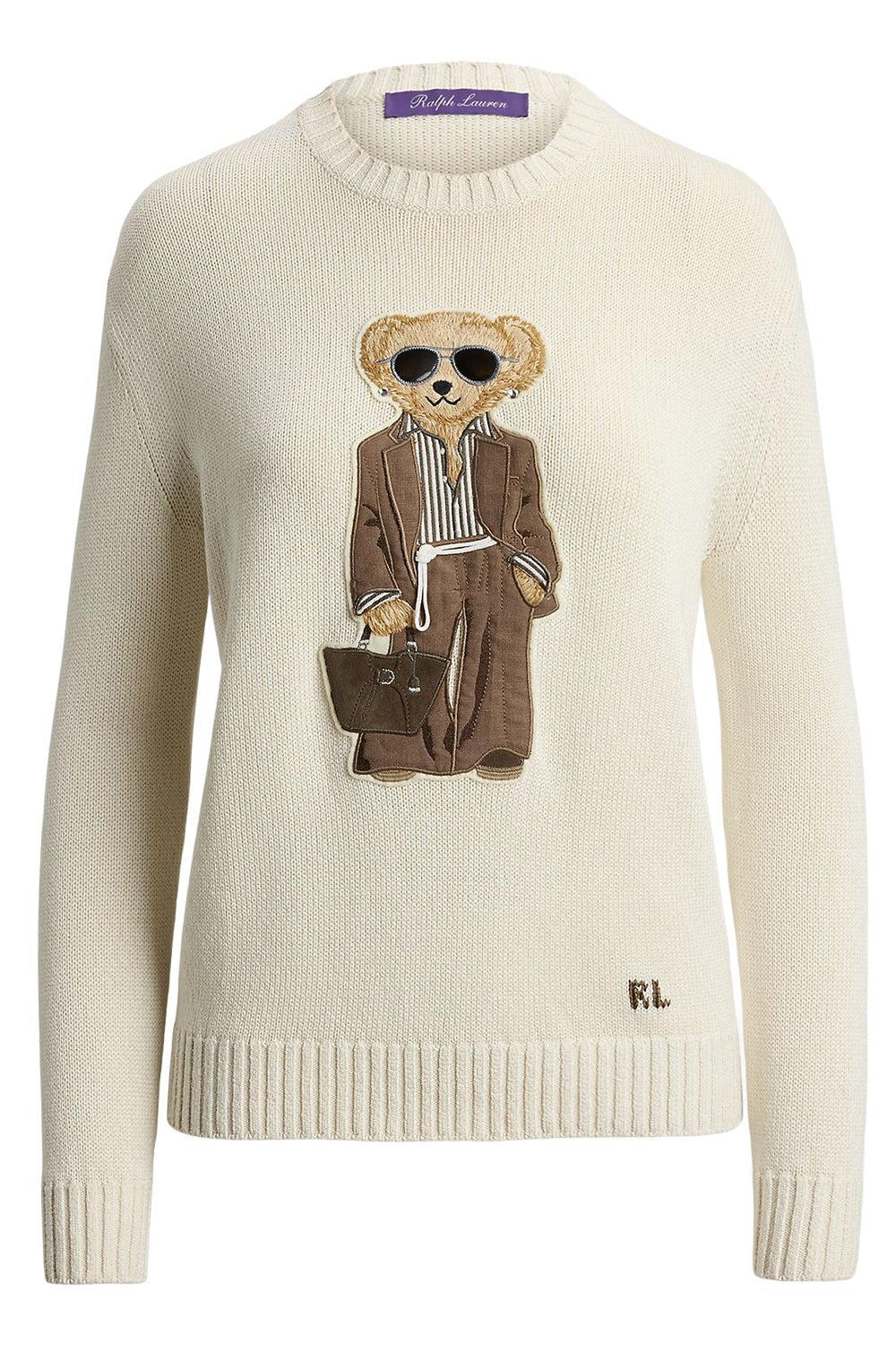 Summer Polo Bear Crewneck Sweater-CREAM-XS-CLOTHINGTOPKNITS-RALPH LAUREN