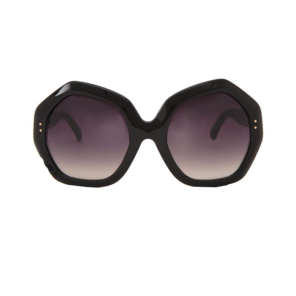 LINDA FARROW-Black Acetate Sunglasses-BLACK