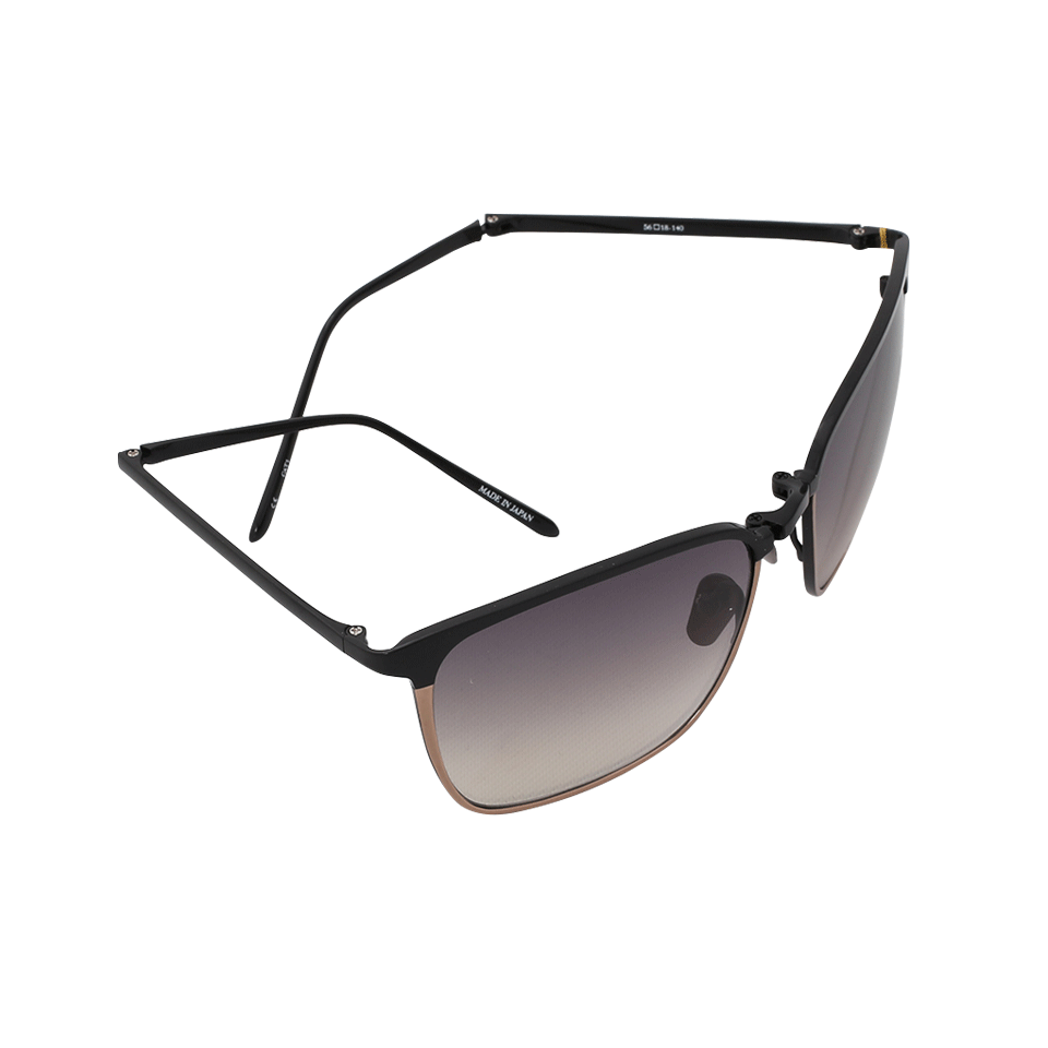 LINDA FARROW-Square Rose Gold Sunglasses-BLACK