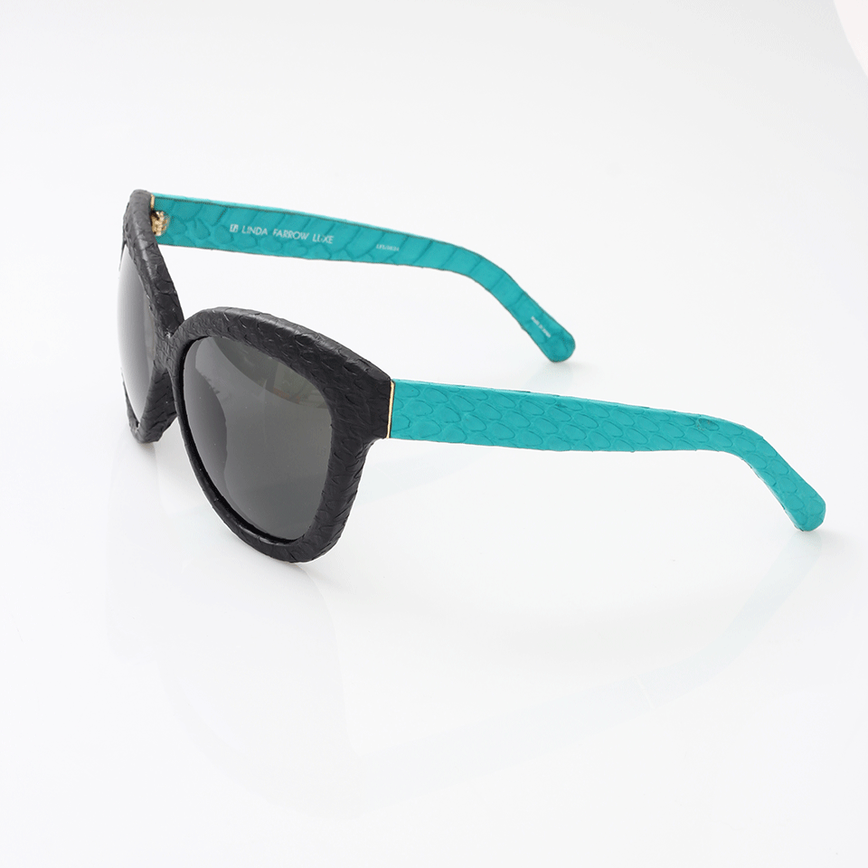 LINDA FARROW-38 Sunglasses-BLK/AZUR
