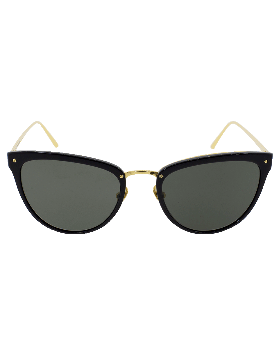 LINDA FARROW-Cat Eye Sunglasses-BLK/GREY