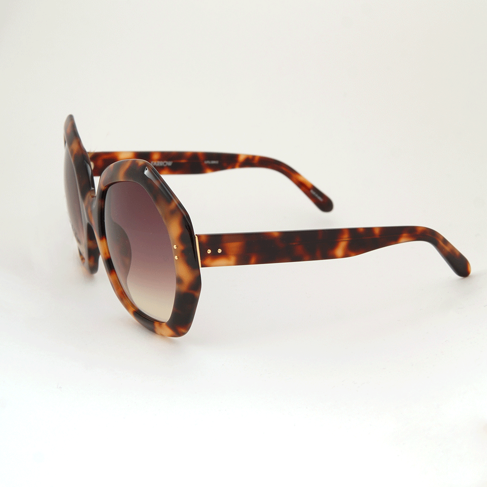 LINDA FARROW-Tortoise Shell Sunglasses-BROWN