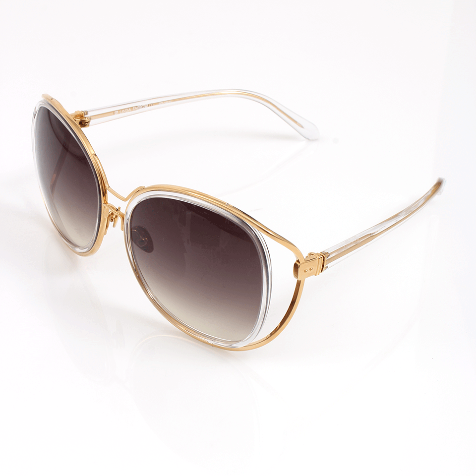 LINDA FARROW-Square Oversized Sunglasses-CLEAR