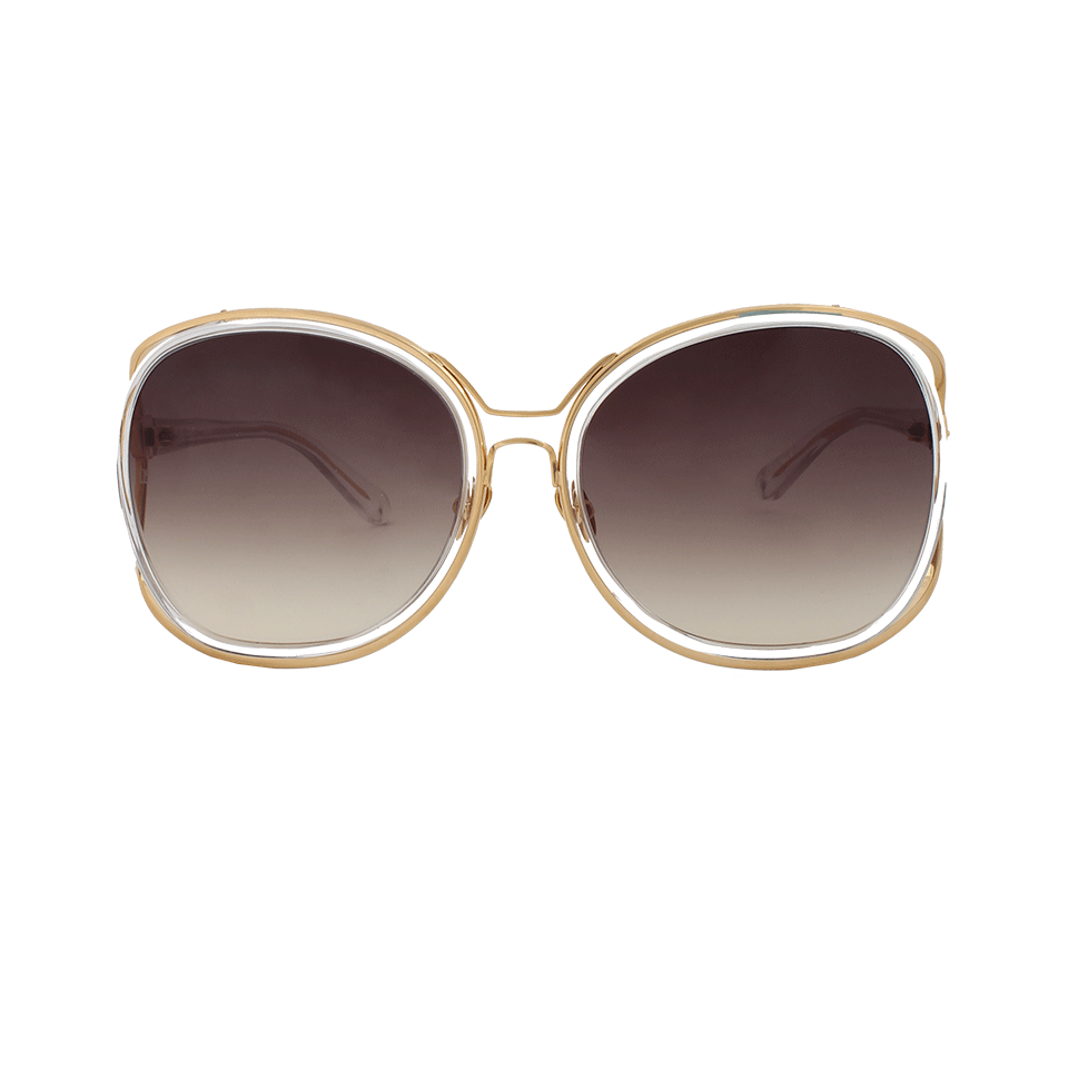 LINDA FARROW-Square Oversized Sunglasses-CLEAR