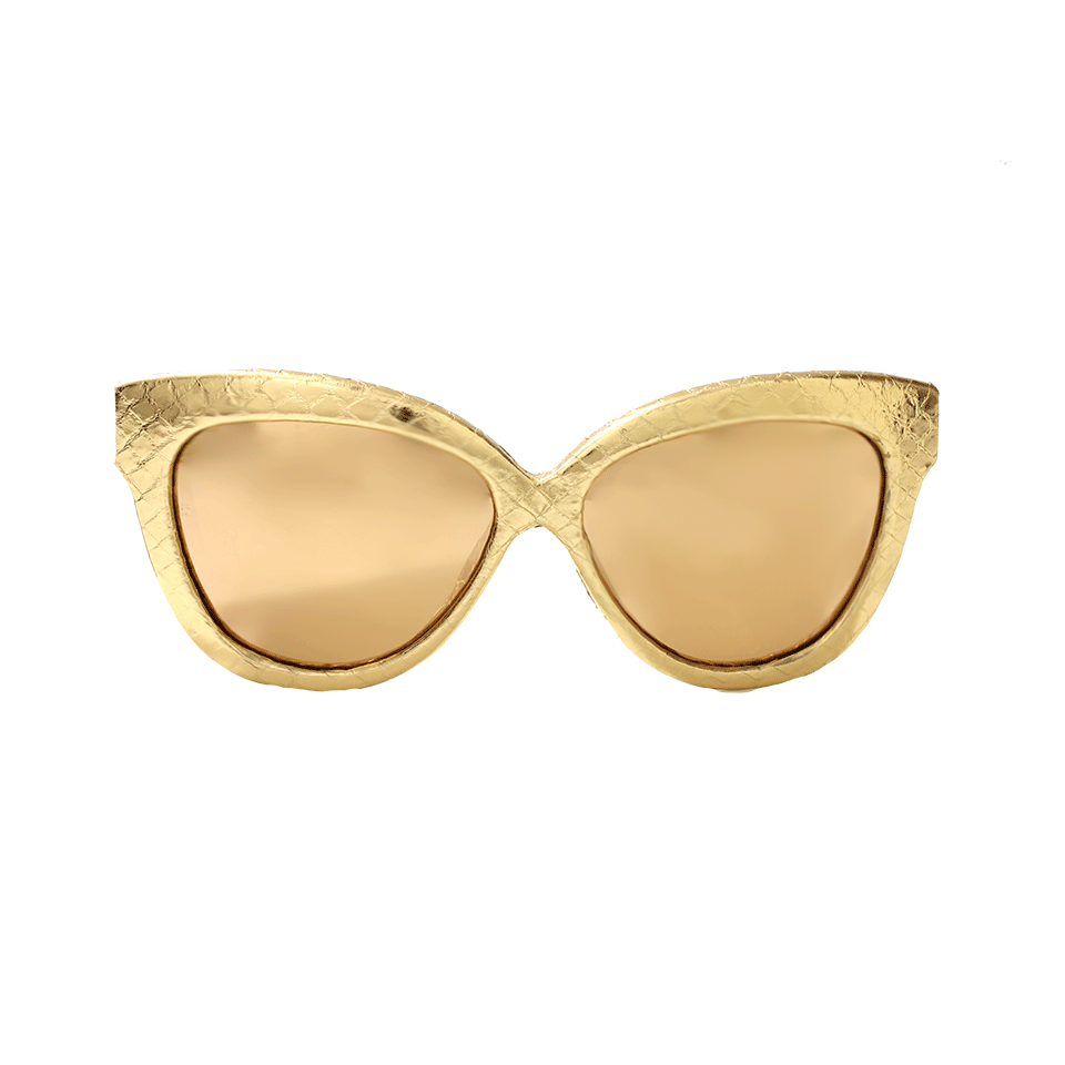 LINDA FARROW-Chunky Cat Eye Sunglasses-GLD/SLV