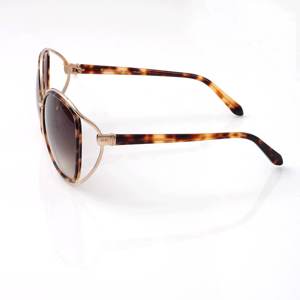 LINDA FARROW-166 Sunglasses-GLD/TORT