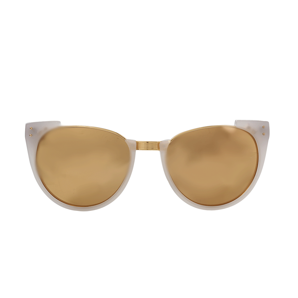 LINDA FARROW-Upside-Down Browline Sunglasses-GOLD