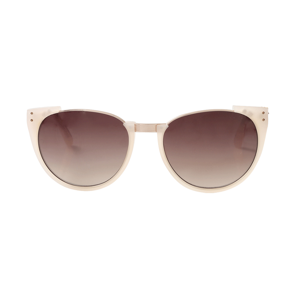 LINDA FARROW-Browline Sunglasses-MILKYPNK