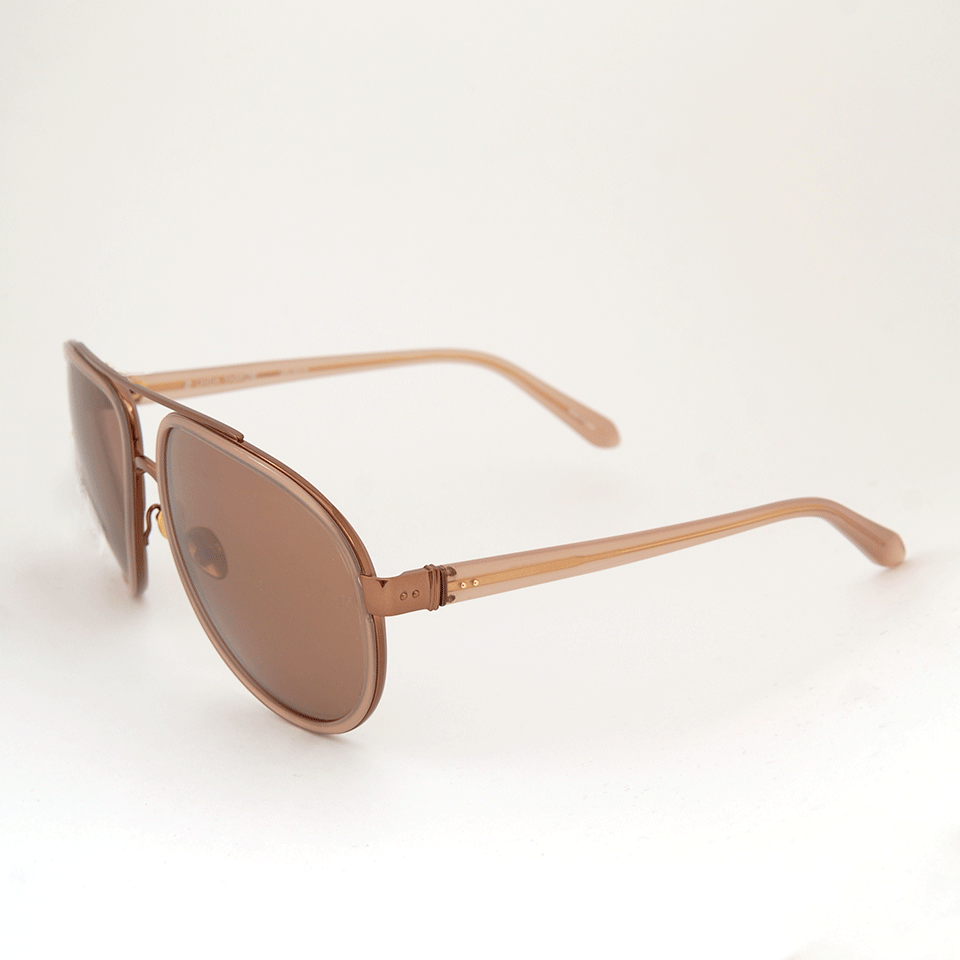 LINDA FARROW-Bronze Acetate Sunglasses-MINK