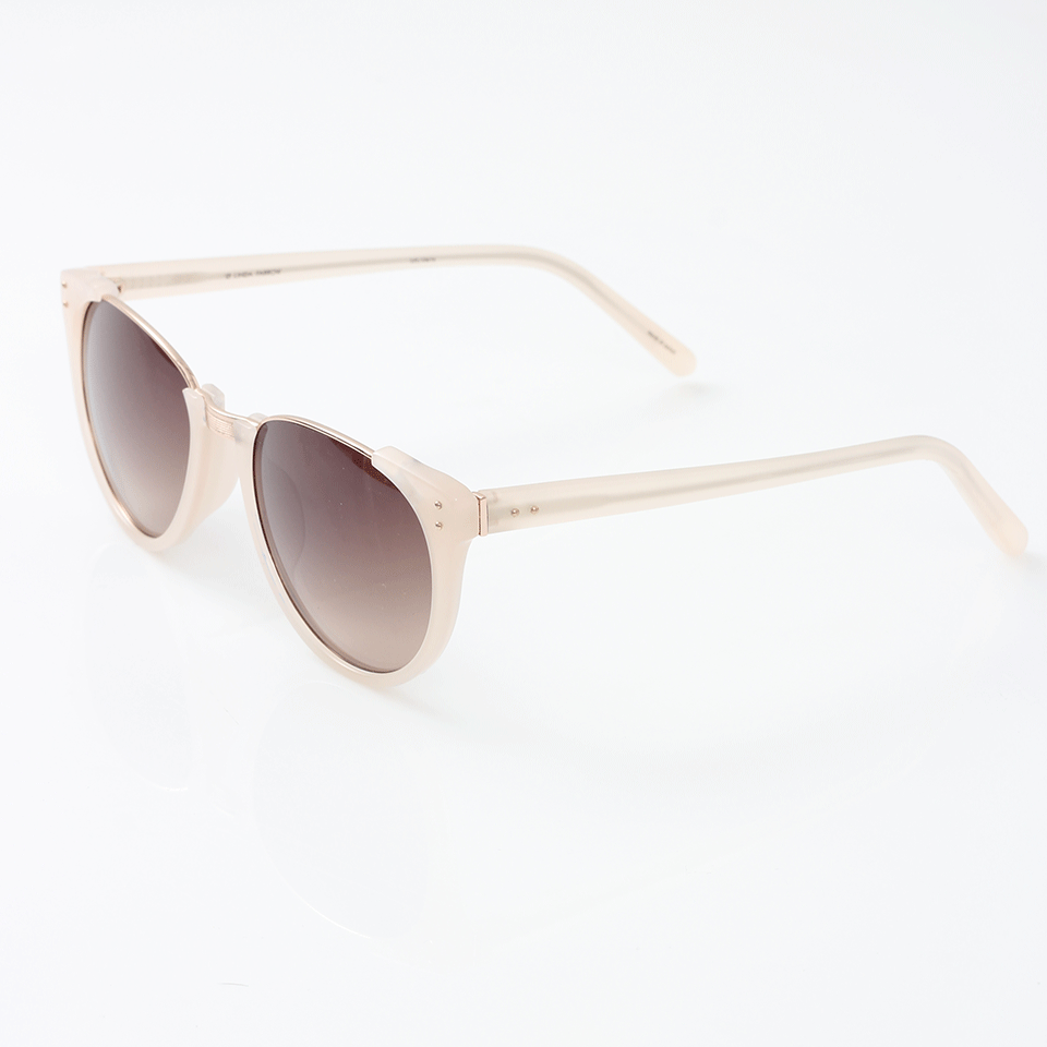 LINDA FARROW-Browline Sunglasses-MLKYPINK