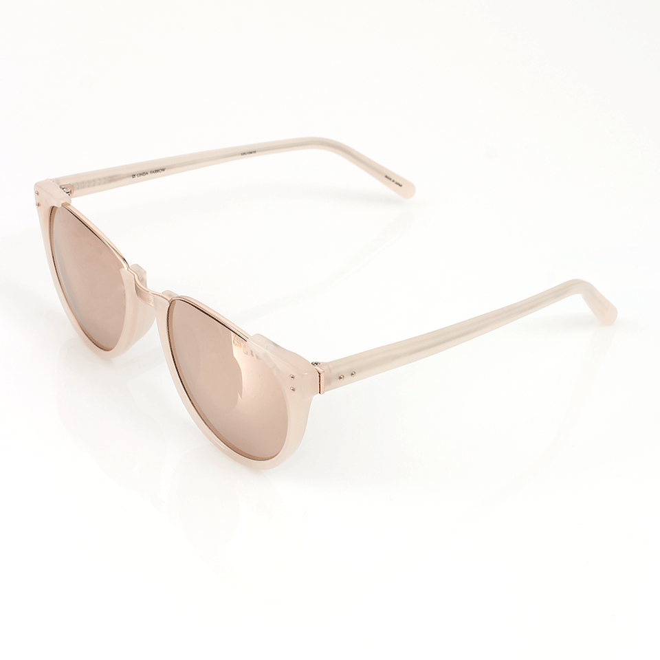 LINDA FARROW-Rose Gold Lenses Sunglasses-PINK