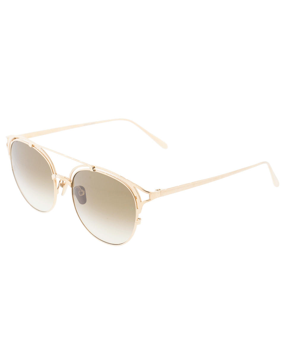 LINDA FARROW-Brow Bar Sunglasses-RG/MOCHA