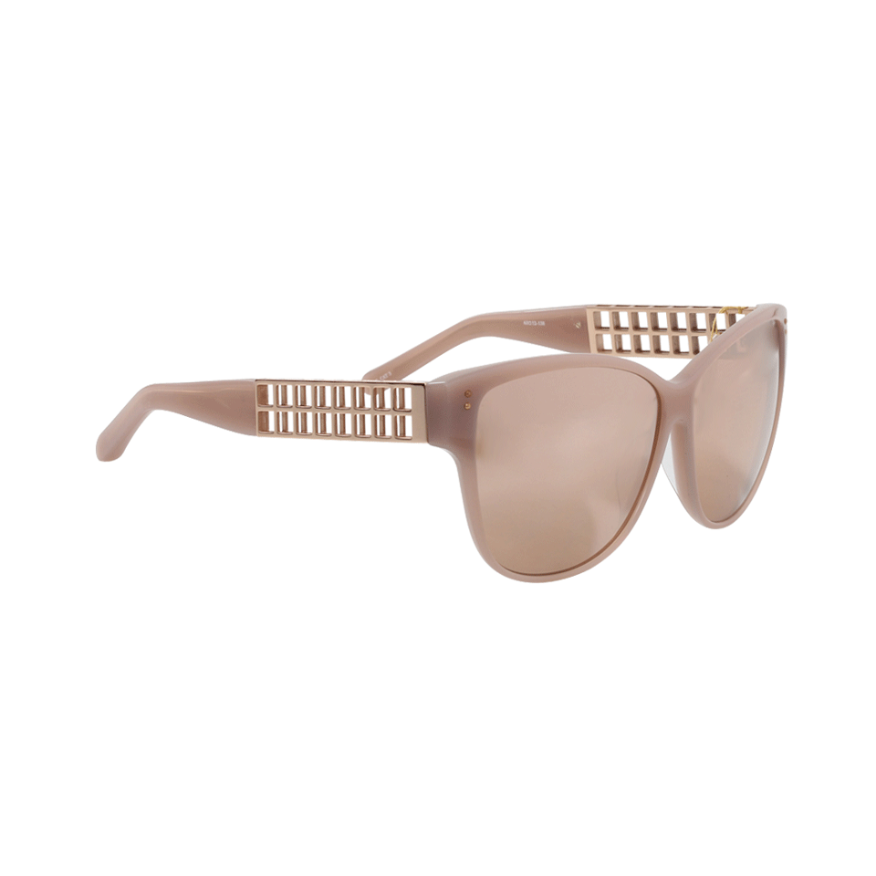 LINDA FARROW-Dusky Rose Cage Sunglasses-ROSE